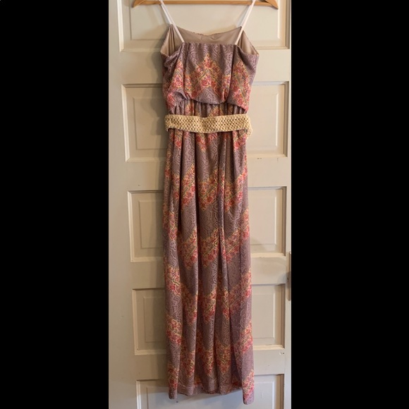 Lace Strapless Dress with Crochet Belt - Picture 2 of 3